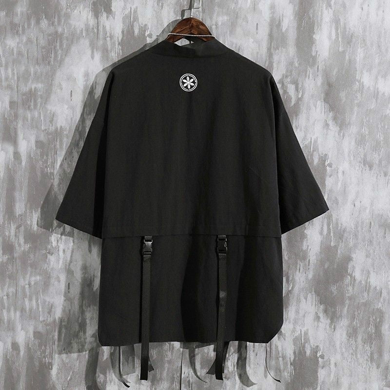 Meditation Clothes -  Men's Haori Cardigan Kimono Shirt Samurai Japanese Clothing Robes Loose Obi Male Yukata Jacket Streetwear Asian Clothes - Personal Hour for Yoga and Meditations 