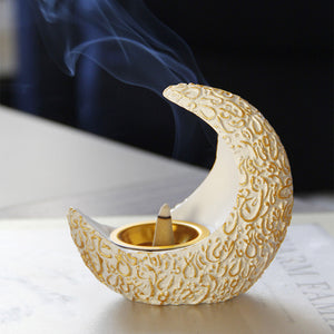 Open image in slideshow, Aromatherapy furnace Middle East Arab Ramadan resin incense burner ancient and elegant European-style desktop decor candlestick - Personal Hour for Yoga and Meditations 
