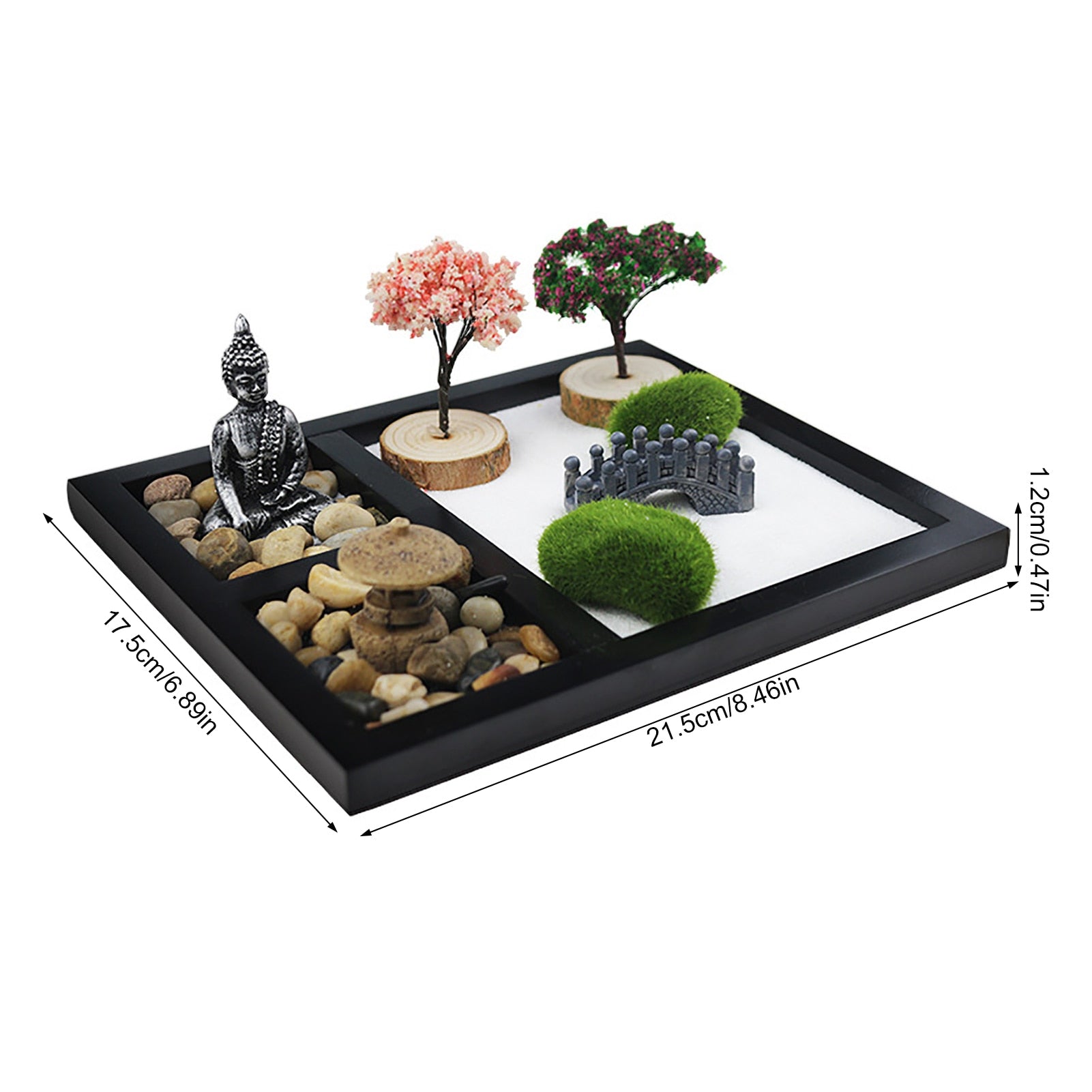 Japanese Zen Sand Garden Tabletop Mini Zen Garden Kit - Personal Hour for Yoga and Meditations 