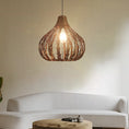 Load image into Gallery viewer, Mediation and Zen Decor Ideas - Natural Woven Lampshade Rattan Bamboo Chandelier Pendant Light Shade Indonesia Rattan Cane Ball Lights Bamboo Lamp Rattan - Personal Hour for Yoga and Meditations 
