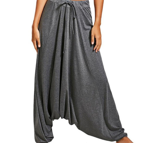 Meditation and Yoga Loose Clothes -Women Harem Pants Drop Crotch Baggy Wide Leg Hippy Boho - Personal Hour for Yoga and Meditations 