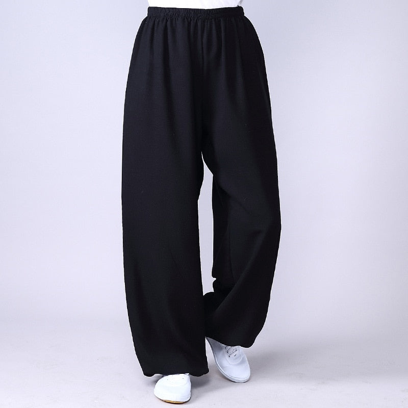 Unisex Kung Fu Clothing Wushu Tai Chi Pants Linen - Plus Size Elastic Martial - Yoga Trousers - Personal Hour for Yoga and Meditations 
