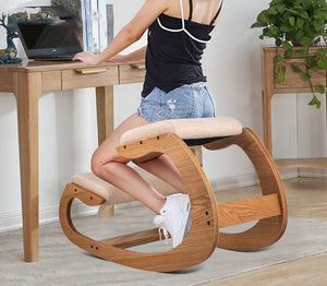 Open image in slideshow, Ergonomic Kneeling Chair Stool with Thick Cushion - Personal Hour for Yoga and Meditations 

