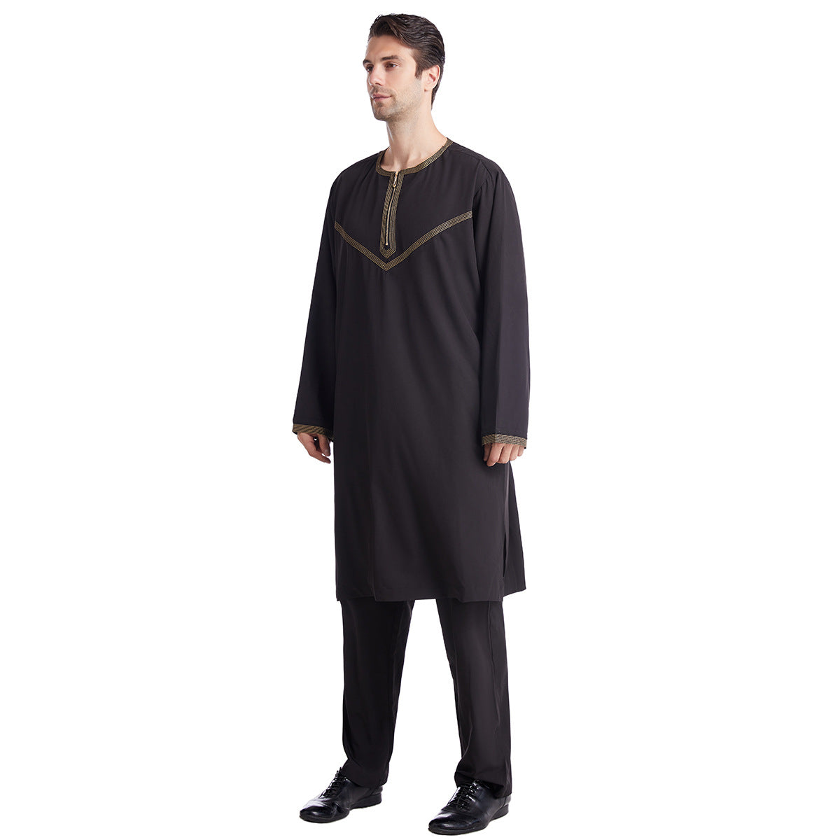 Meditation Long Dress For Men - 2 pieces set of Polo style Arab Morocco men dress - Personal Hour for Yoga and Meditations 