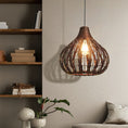 Load image into Gallery viewer, Mediation and Zen Decor Ideas - Natural Woven Lampshade Rattan Bamboo Chandelier Pendant Light Shade Indonesia Rattan Cane Ball Lights Bamboo Lamp Rattan - Personal Hour for Yoga and Meditations 
