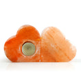 Load image into Gallery viewer, Natural handmade Himalayan salt - Zen Decor Idea - Candlestick heart-shaped design - Personal Hour for Yoga and Meditations 
