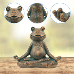 Open image in slideshow, Zen Decor Ideas - MINI Yoga Frog Statue Garden Decoration Accessories Meditating Frog Miniature Figurine Frog - Personal Hour for Yoga and Meditations 

