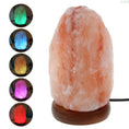 Load image into Gallery viewer, High Efficiency Hand Carved USB Wooden Base Himalayan Rock Salt Lamp - Zen Decor Ideas - Personal Hour for Yoga and Meditations 
