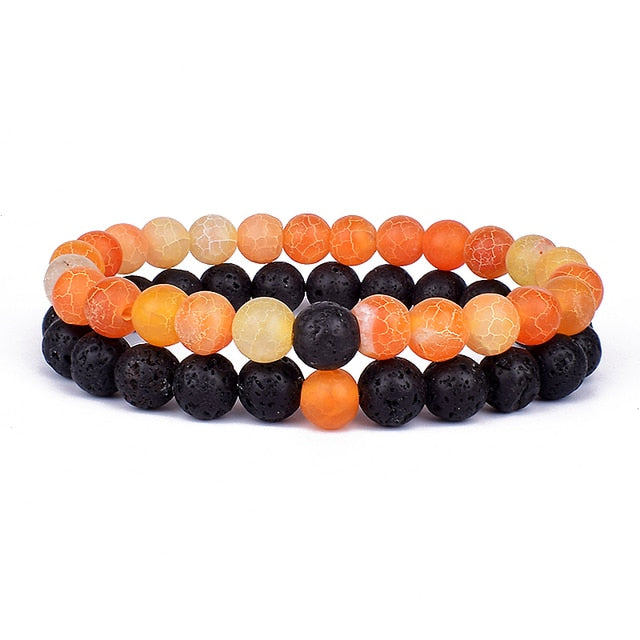 2pcs set - Couples Distance Bracelet from Natural Stone - Yoga Beaded Bracelets - Personal Hour for Yoga and Meditations 