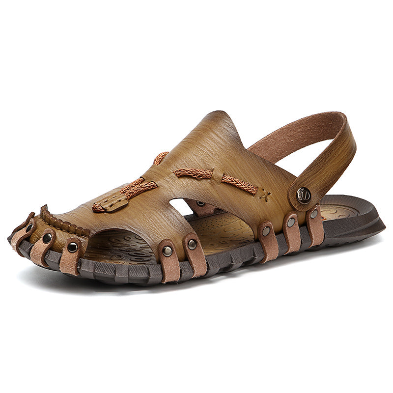 Men's Soft Beach Leather Sandals - Personal Hour for Yoga and Meditations 