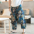 Load image into Gallery viewer, Men Harem Pants Print -nJoggers Cotton Trousers - Men Baggy Loose Nepal Style - Personal Hour for Yoga and Meditations 
