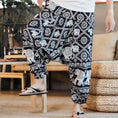 Load image into Gallery viewer, Men Harem Pants Print -nJoggers Cotton Trousers - Men Baggy Loose Nepal Style - Personal Hour for Yoga and Meditations 

