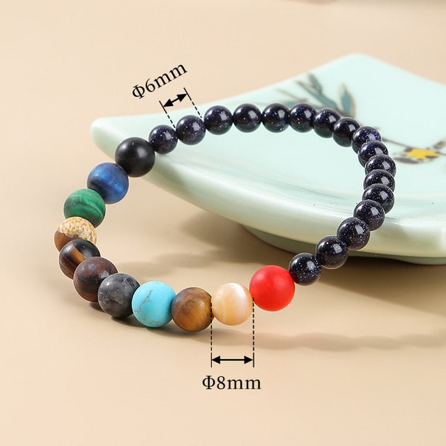 Natural Stone Eight Planets Bead Bracelets - Personal Hour for Yoga and Meditations