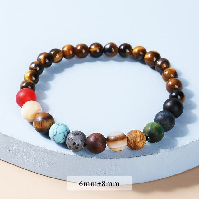 Natural Stone Eight Planets Bead Bracelets - Personal Hour for Yoga and Meditations