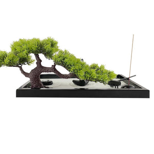 Japanese Zen Garden for Desk Zen Garden Sand Kit Artificial Bonsai Tree Rakes &amp; Yoga Statue - Japanese Garden Relaxation Decor - Personal Hour for Yoga and Meditations 