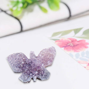 Natural Crystal Ore Mini Butterfly Ornament Gemstones Amethyste - Personal Hour for Yoga and Meditations 