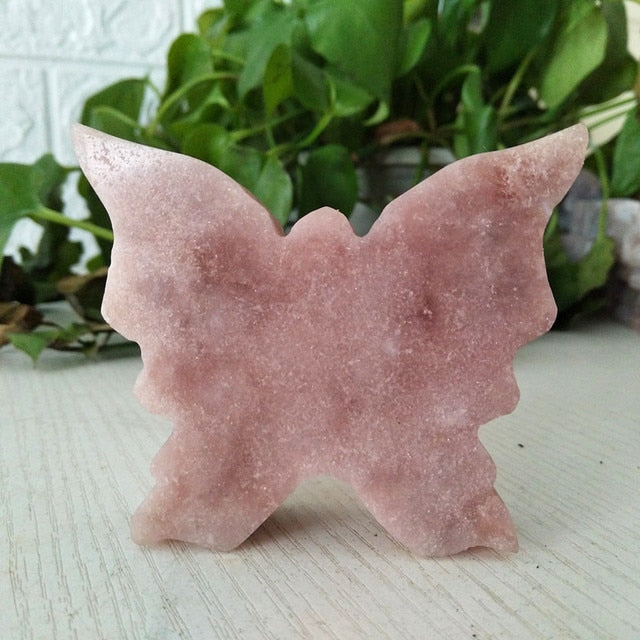 Natural Crystals Druzy Pink Amethyst Butterfly Stone - Zen Decor Ideas - Personal Hour for Yoga and Meditations 