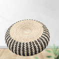 Load image into Gallery viewer, Mediation Cushion - Natural Straw Tatami Cushion Mat Handmade Round Pouf Japanese Style - Personal Hour for Yoga and Meditations 
