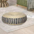 Load image into Gallery viewer, Mediation Cushion - Natural Straw Tatami Cushion Mat Handmade Round Pouf Japanese Style - Personal Hour for Yoga and Meditations 
