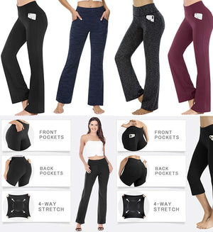 Seamless Bootcut Yoga Pants with Pockets for Women High Waist Workout and Zen Tummy Control - Personal Hour 