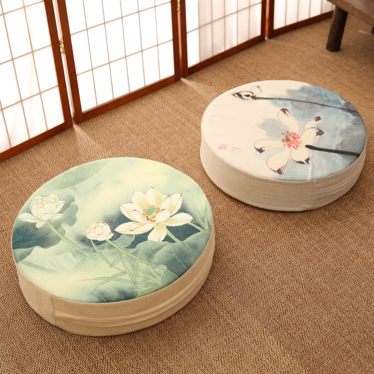 Meditation Gift - Chinese futon meditation cushion pad - linen cotton yoga mat - Personal Hour for Yoga and Meditations 