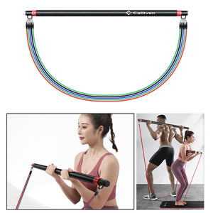 Portable Pilates Bar Stick Adjustable Exercise Bar Resistance Band for Yoga Gym - Personal Hour for Yoga and Meditations 