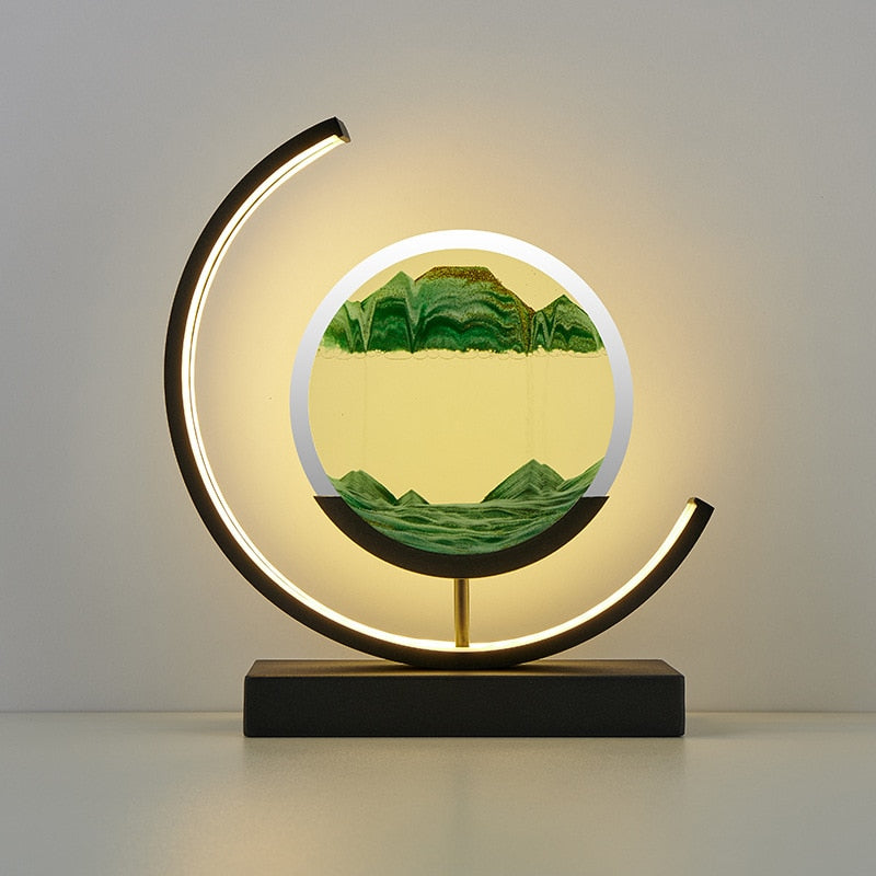 Zen Decor Ideas - Quicksand painting hourglass art unique decorative sand painting night light - Personal Hour for Yoga and Meditations 