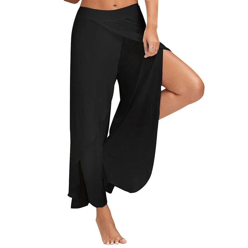Meditation Clothes - Women Wide Leg Pants Loose Fitness Yoga Split Trousers Mandala Open Leg Pants Comfort Gypsy Hippie Aladdin Harem Pants - Personal Hour for Yoga and Meditations 