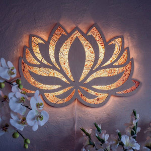 Open image in slideshow, Lotus Flower Mandala Yoga Room Art Decorative - Zen Decor Ideas - Personal Hour for Yoga and Meditations 

