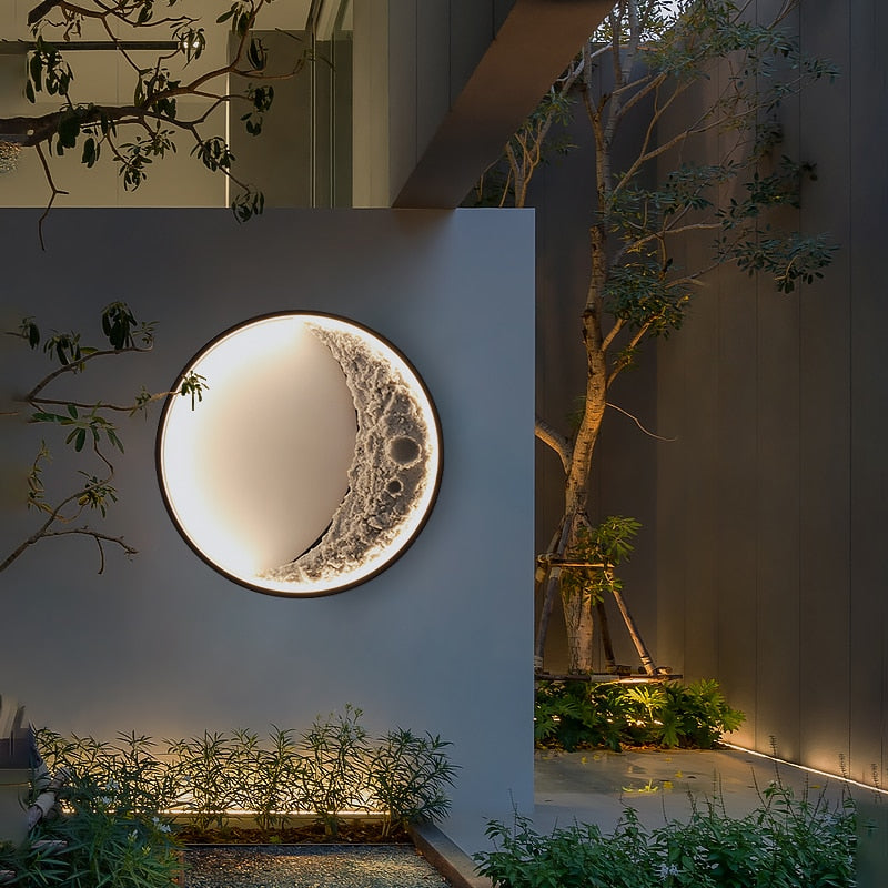 Luxury Zen and Yoga Environment - Retro Moon Aluminum Resin Led Wall Lamps - Personal Hour for Yoga and Meditations 