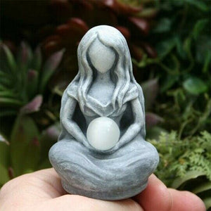 Open image in slideshow, Moon Goddess Statue Creative Greek Mythological Figure Resin Sculpture - Zen decor ideas - Personal Hour for Yoga and Meditations 

