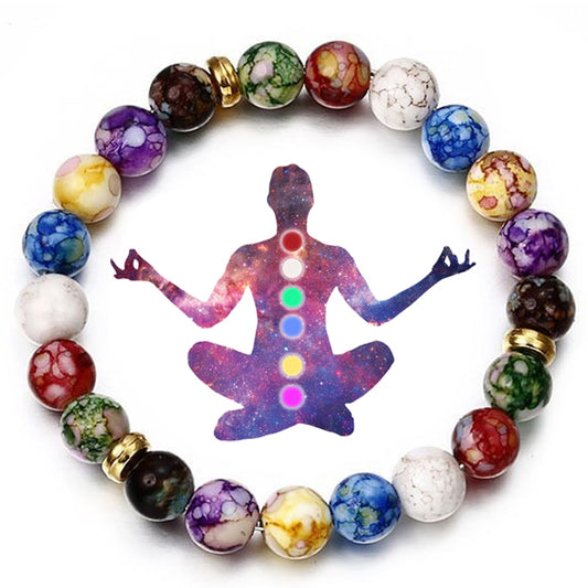 7 Chakras Reiki Stone Bracelet - Yoga Balance - Personal Hour for Yoga and Meditations 