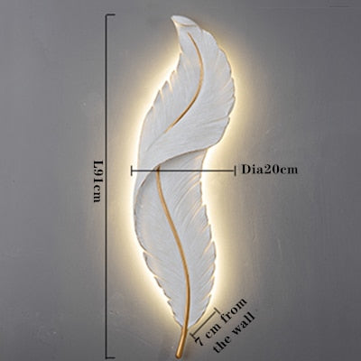 Zen Decor Ideas - Nordic Modern Creative Feather Light LED Wall Lamp - Personal Hour for Yoga and Meditations 
