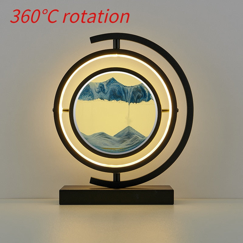 Zen Decor Ideas - Quicksand painting hourglass art unique decorative sand painting night light - Personal Hour for Yoga and Meditations 