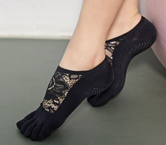 Lace Yoga and pilates Socks with Fingers - Personal Hour for Yoga and Meditations 