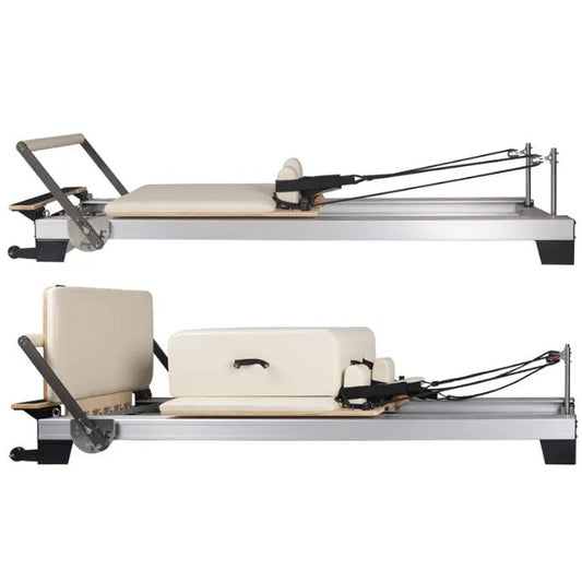 Sandy Pilates Bed Machine White Aluminum Reformer - Personal Hour for Yoga and Meditations 