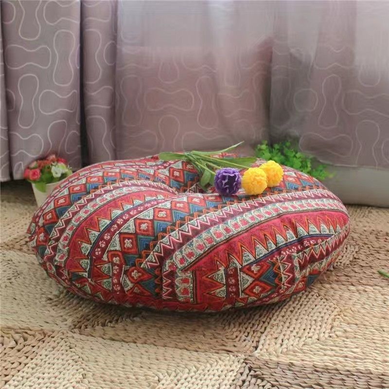 Meditation Cushion - Thickened Removable and Washable Cotton and Linen Futon Cushion - Bohemian Style Cushion - Personal Hour for Yoga and Meditations 