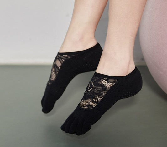 Lace Yoga and pilates Socks with Fingers - Personal Hour for Yoga and Meditations 