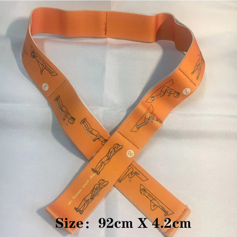 Yoga Pull Strap Belt Polyester Latex Elastic Latin Dance Stretching Band Loop Yoga Pilates GYM Fitness Exercise Resistance Bands - Personal Hour for Yoga and Meditations 