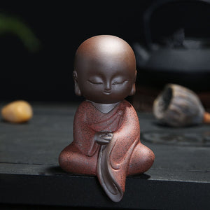 Small  Monk Buddha Statues Tathagata Yoga Mandala Sculptures Ceramic - Zen Decor Ideas - Personal Hour for Yoga and Meditations 