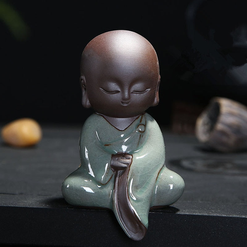 Small  Monk Buddha Statues Tathagata Yoga Mandala Sculptures Ceramic - Zen Decor Ideas - Personal Hour for Yoga and Meditations 