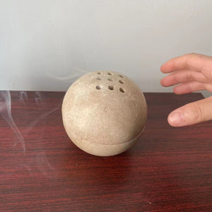 StonePlus 9 Holes 10.5CM Natural Marble Cave Hole Stone Round Incense Burner Used for Home Tea Table Room Decoration - Personal Hour for Yoga and Meditations 