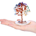Load image into Gallery viewer, Sunligoo Super Mini Crystal Money Tree Copper Wire Wrapped W/ Agate Slice Base Gemstone Reiki Chakra Feng Shui Trees Home Decor - Personal Hour for Yoga and Meditations 
