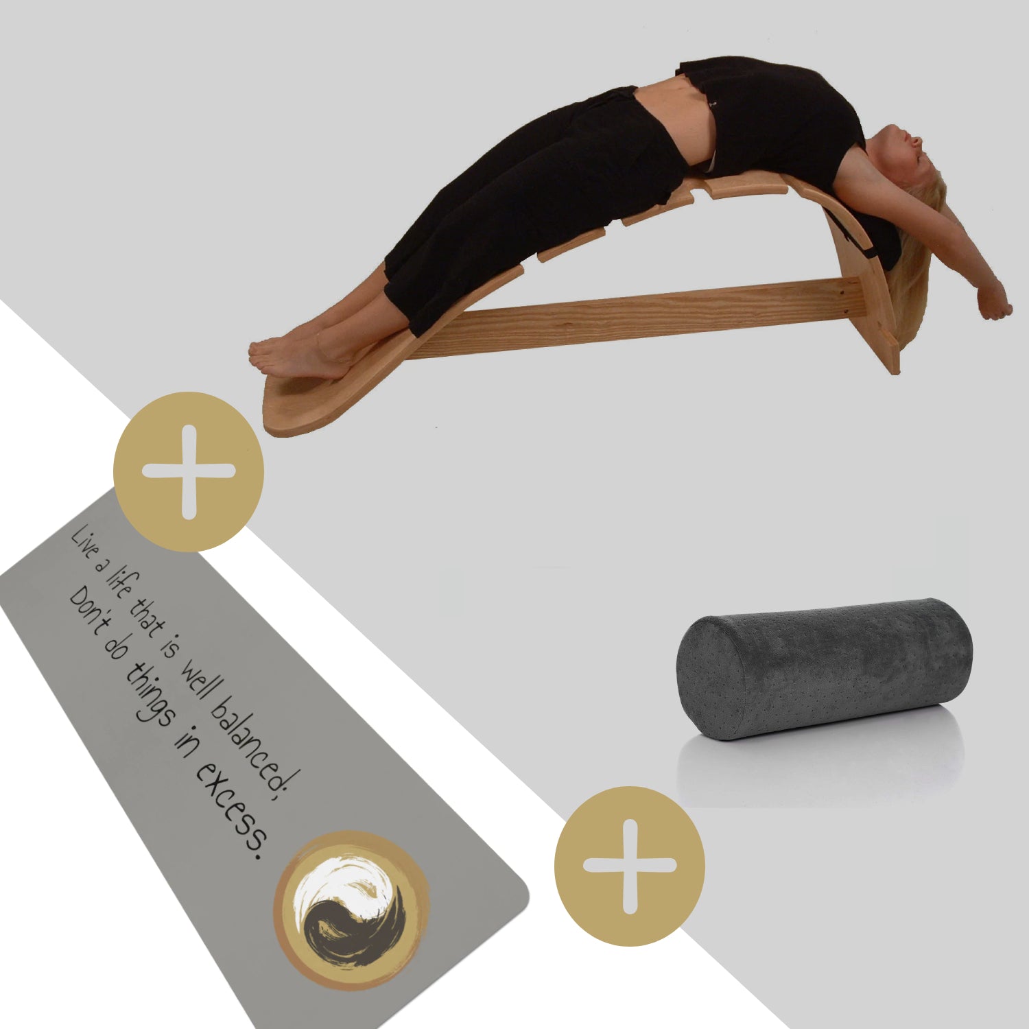 Yoga and Pilates 101 -The Whale Therapeutic with Yoga Mat and Yoga Bolster - 3 Items Bundle - Personal Hour for Yoga and Meditations 