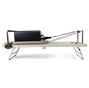 TuT Advanced - White Foldable Pilates Reformer with Pilates Sitting Box - Personal Hour for Yoga and Meditations 