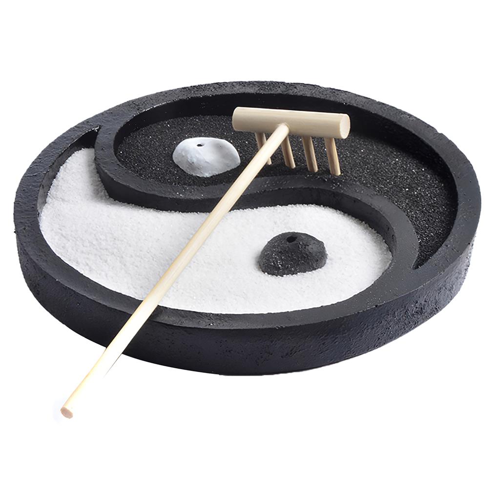 Unique Resin Crafts Zen Sand Table Decoration Home Decoration Meditation Psychological Sand Table Mini Zen Garden Sand Table - Personal Hour for Yoga and Meditations 