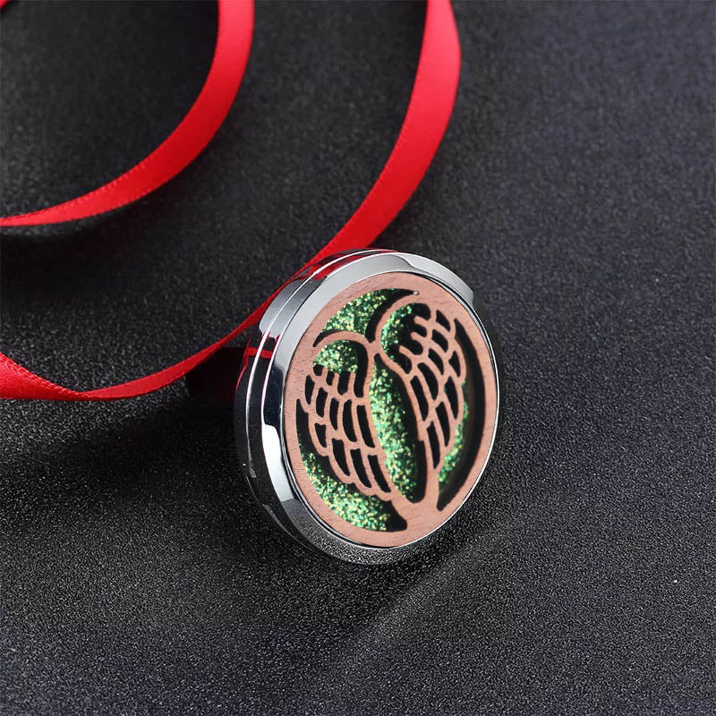 Vintage Wood Tree Of Life Aroma Air Freshener Stainless Steel Perfume Locket Essential Oil Diffuser - Personal Hour for Yoga and Meditations 