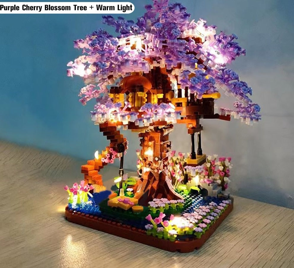 Mini Sakura Tree With Lights - Zen Decor Ideas for Kids - Personal Hour for Yoga and Meditations 