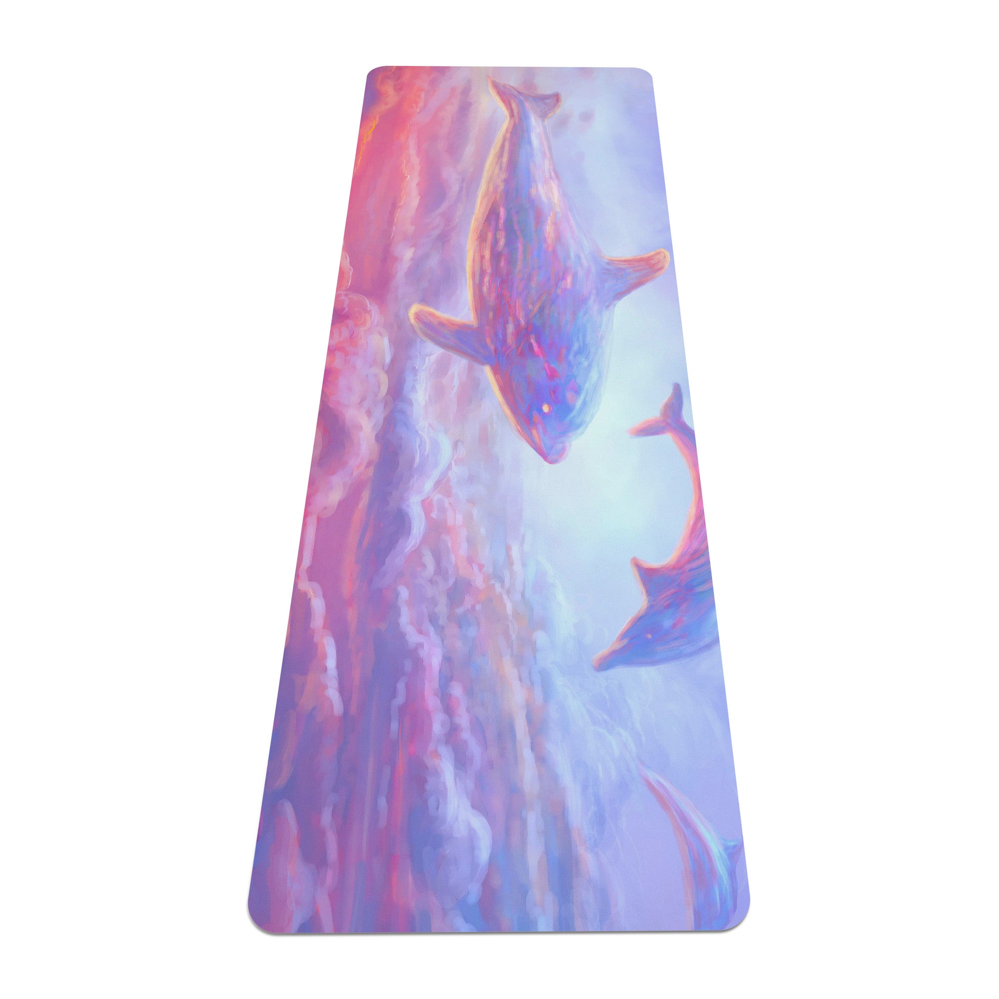 Dolphins Sky - Zen Rubber Yoga Mat  - Anime Lovers Style - non-slip bottom - Personal Hour for Yoga and Meditations 