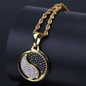 Open image in slideshow, 24k Gold Plater Copper Yin Yang Tai Chi Pendants Necklaces - Personal Hour for Yoga and Meditations 
